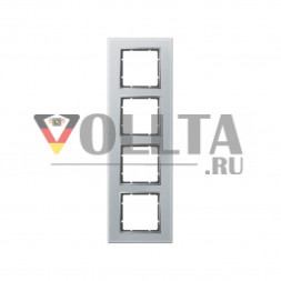 Berker 10146414 B7 рамка четверная стекло, цвет: алюминевый