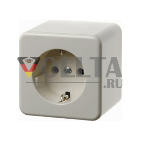 Berker 470030 накладной, для наружного монтажа SCHUKO-розетка  16А, безопасная для тедей,цвет: кремово-белый, тон:глянец