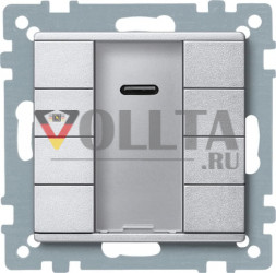 Schneider серия: Merten 627960 System M KNX кнопка, клавиша четверная plus цвет: алюминевый, тон: матовый