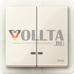 Merten MEG3424-0344 System M двойная, клавиша цвет: кремово-белый, тон:глянец